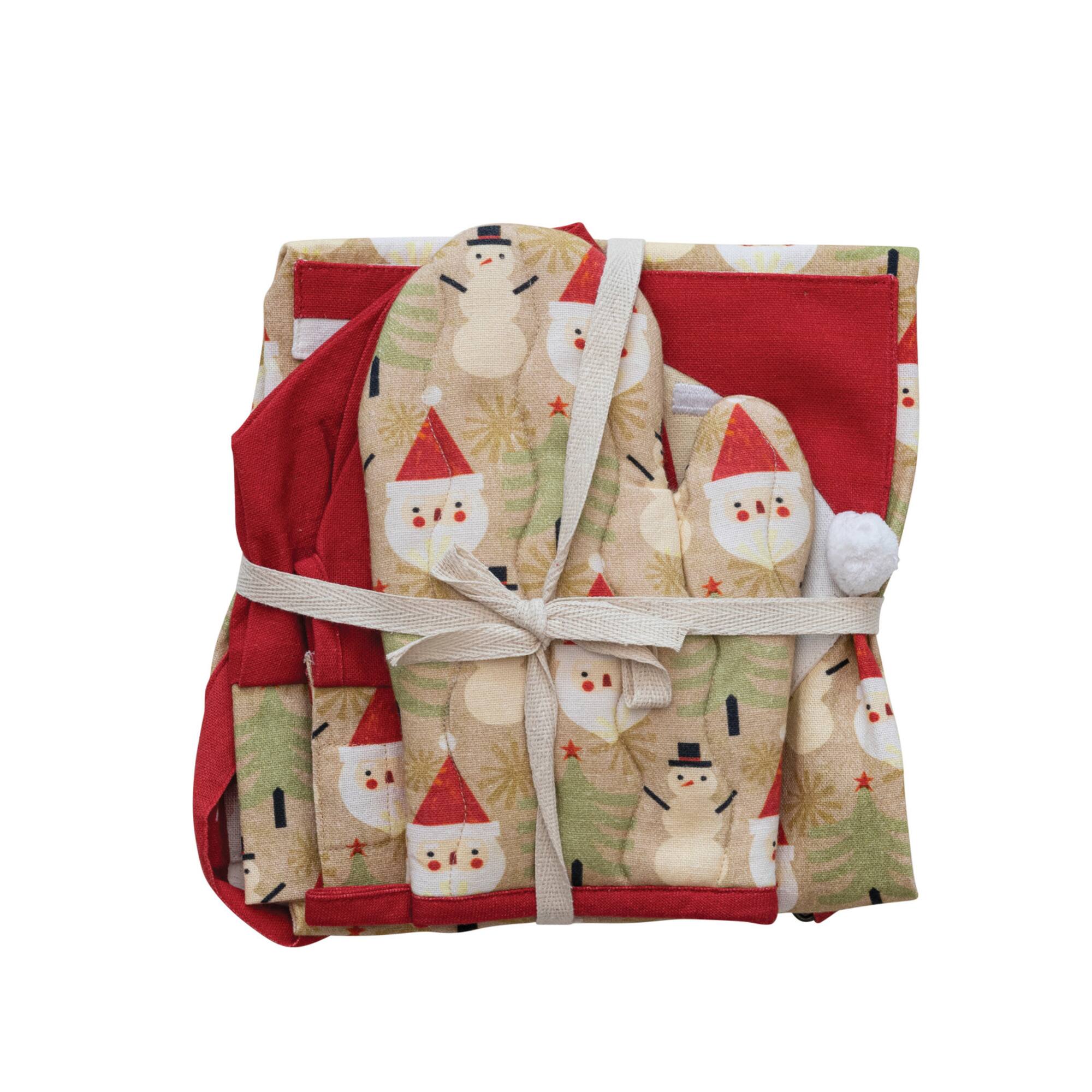 Hello Honey® 24" Santa Kids Apron with Chef's Hat & Oven Mitt